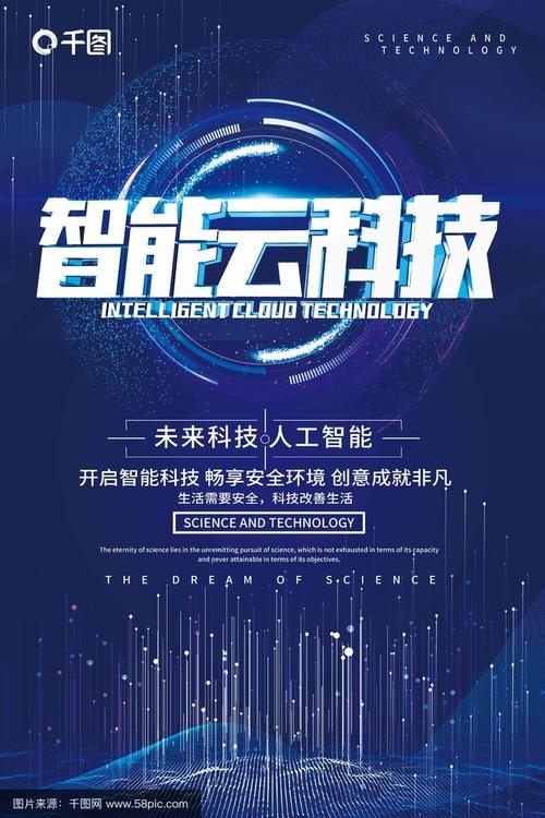 云邻未来科技 智能云科技蓝色海报背后的数字生活新图景